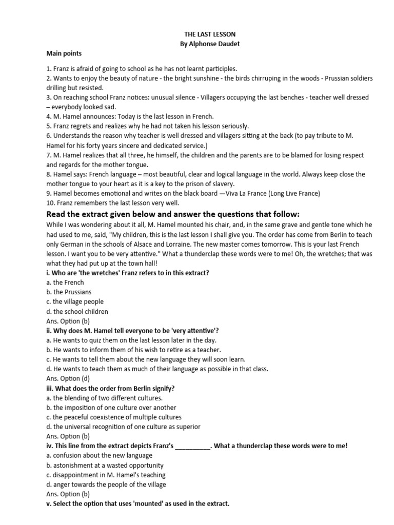 Words For Main Points