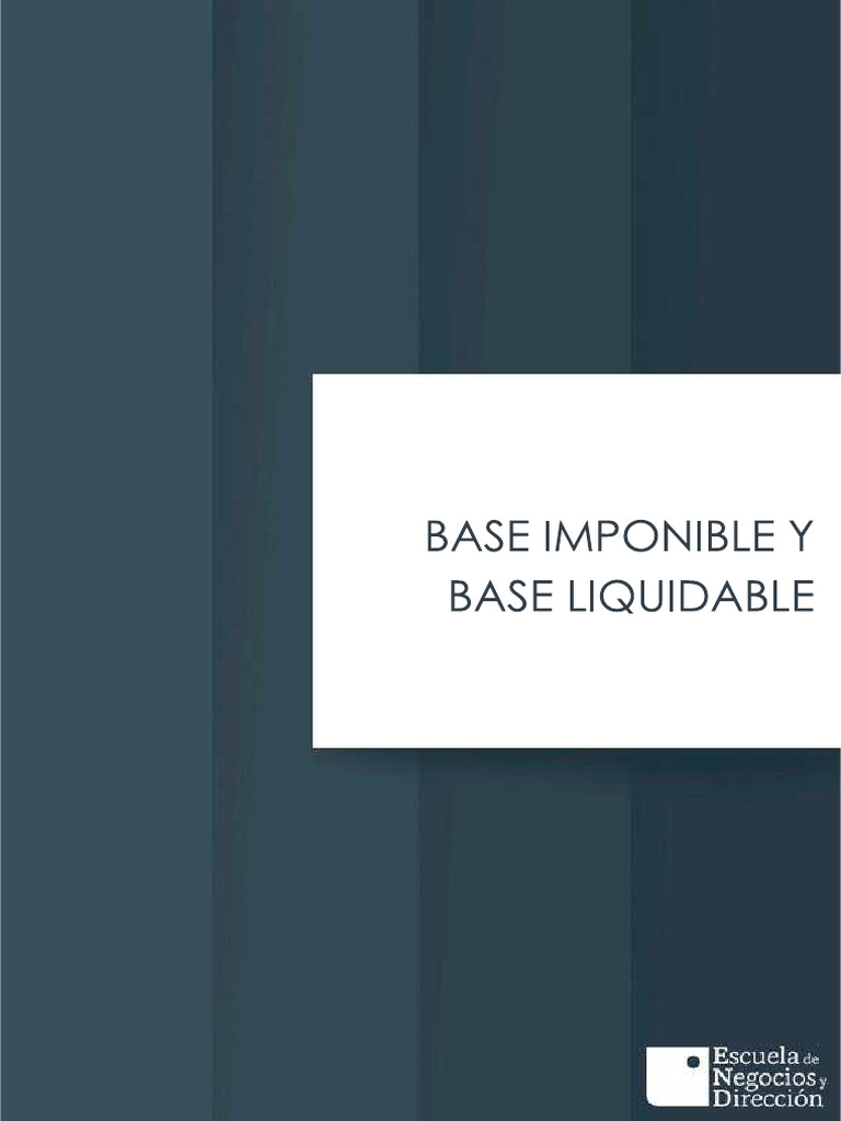 Base Imponible y Base Liquidable | PDF