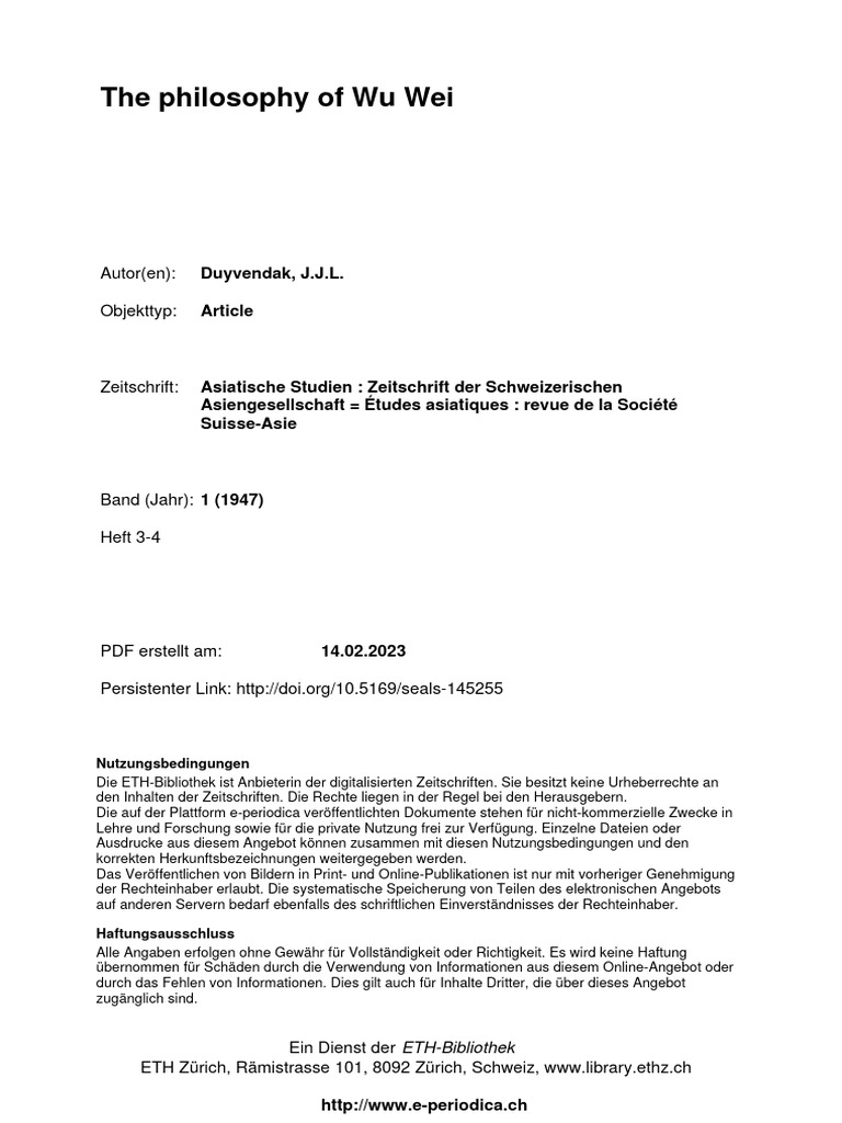 The Philosophy Of Wu Wei Pdf Confucianism Punishments