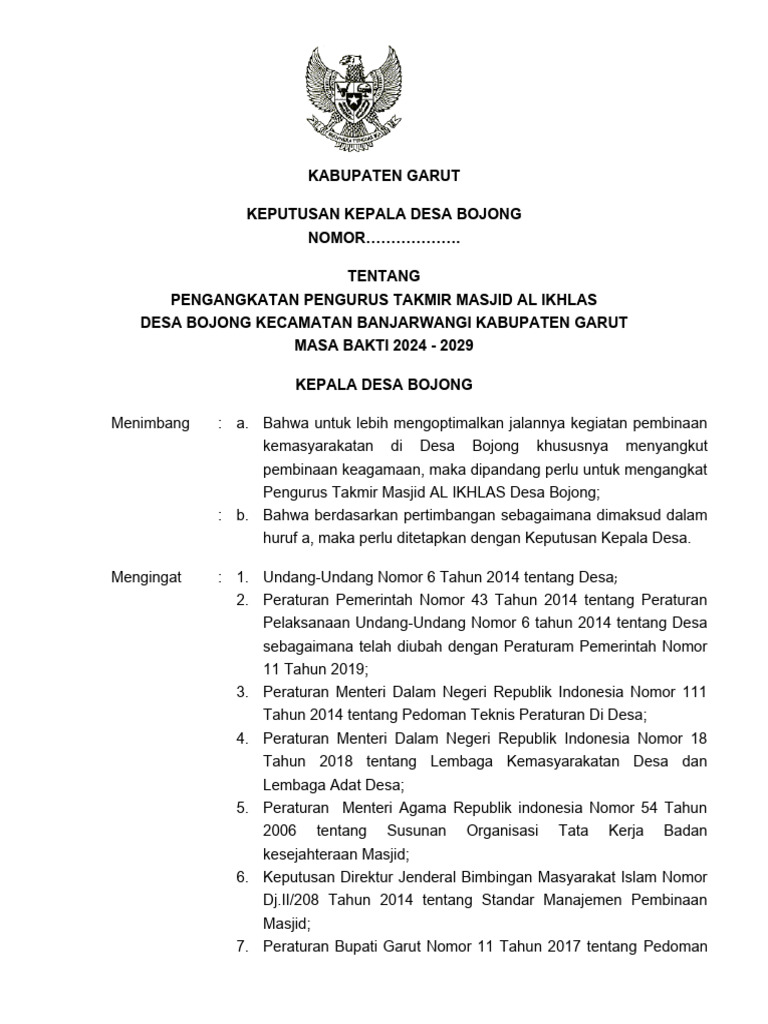 Sk Takmir Masjid Hidayaturrohim Pdf