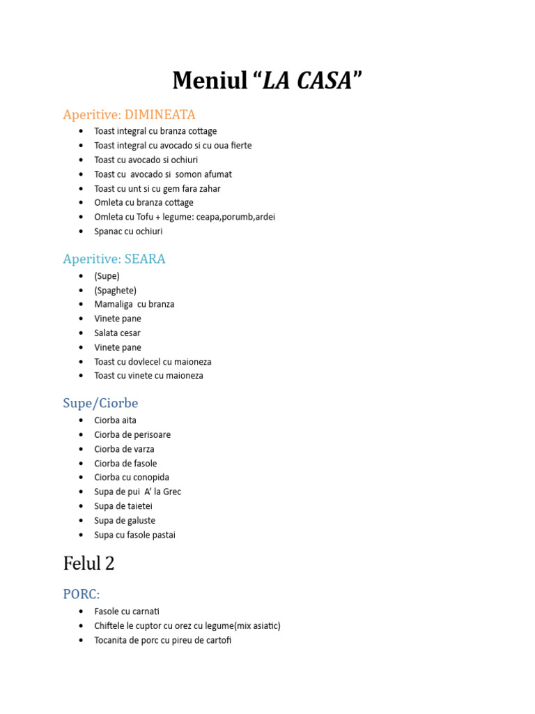 Meniu | PDF