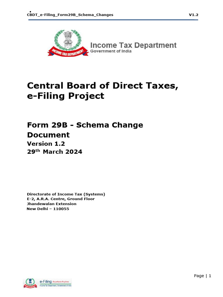 Form 29B Schema Changes Overview | PDF | Xml Schema | Taxes