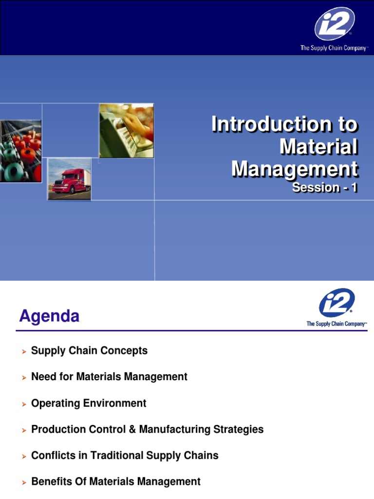 Session01 Introduction To Material Management PDF Supply Chain