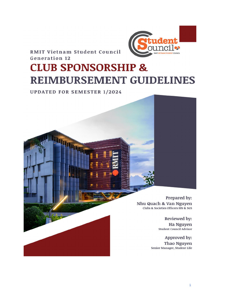 RMIT Vietnam Club Sponsorship Guidelines | PDF | Receipt | Sustainability