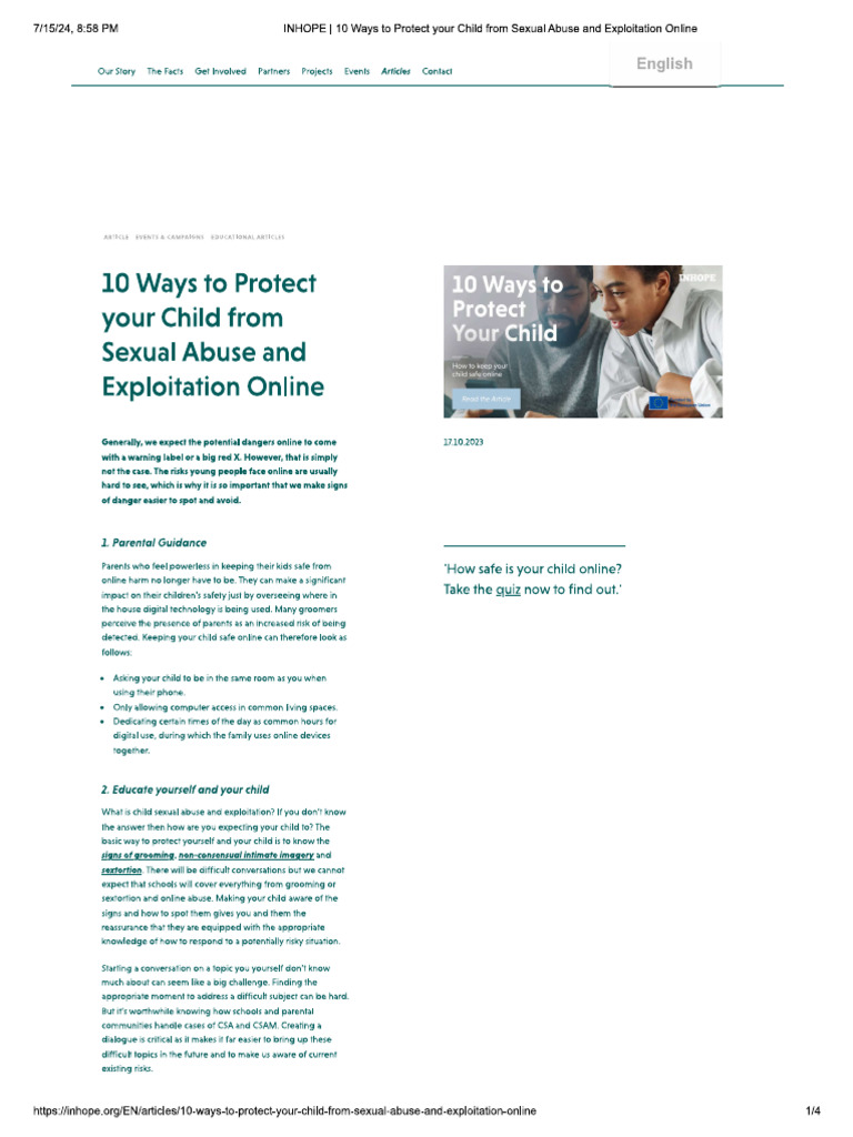 10 Ways To Protect Your Child From Sexual Abuse | PDF