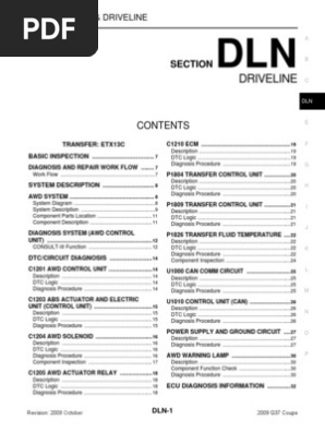 Infiniti G37 09 Coupe3 Pdf Clutch Four Wheel Drive