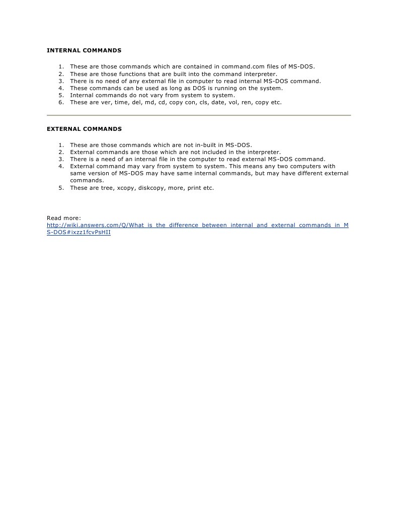 Dos Commands | PDF