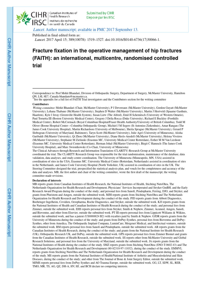 11 Fracture Fixation in The Operative Management of Hip Fractures ...