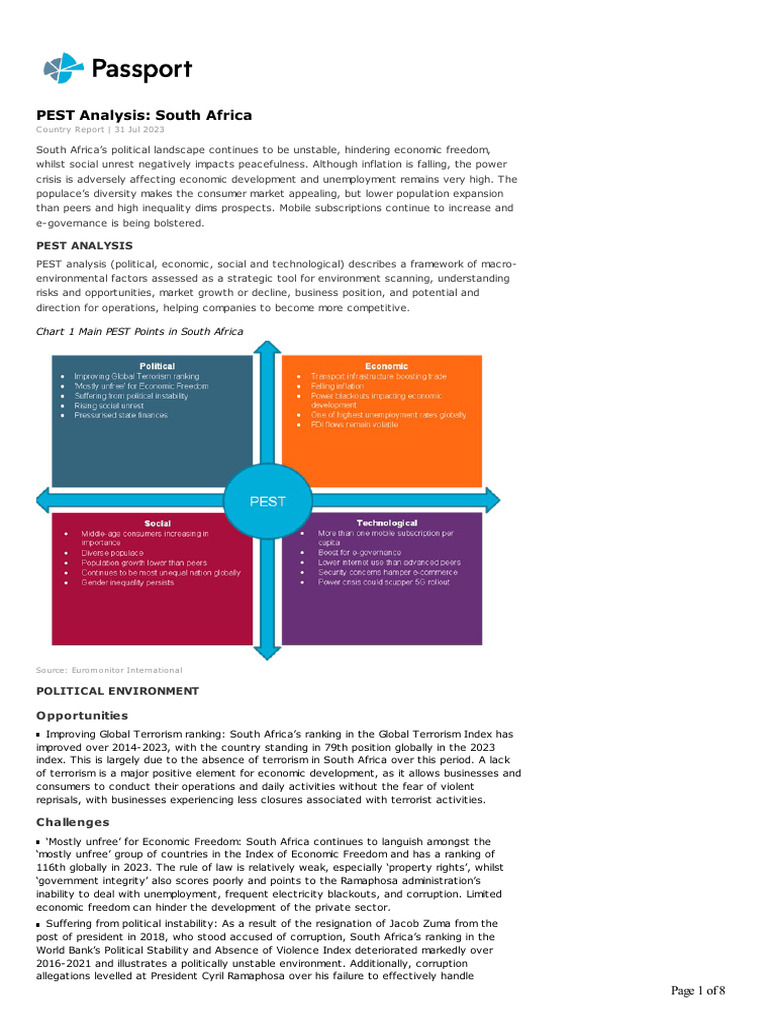 PEST Analysis of South Africa 2023 | PDF | Economic Inequality ...