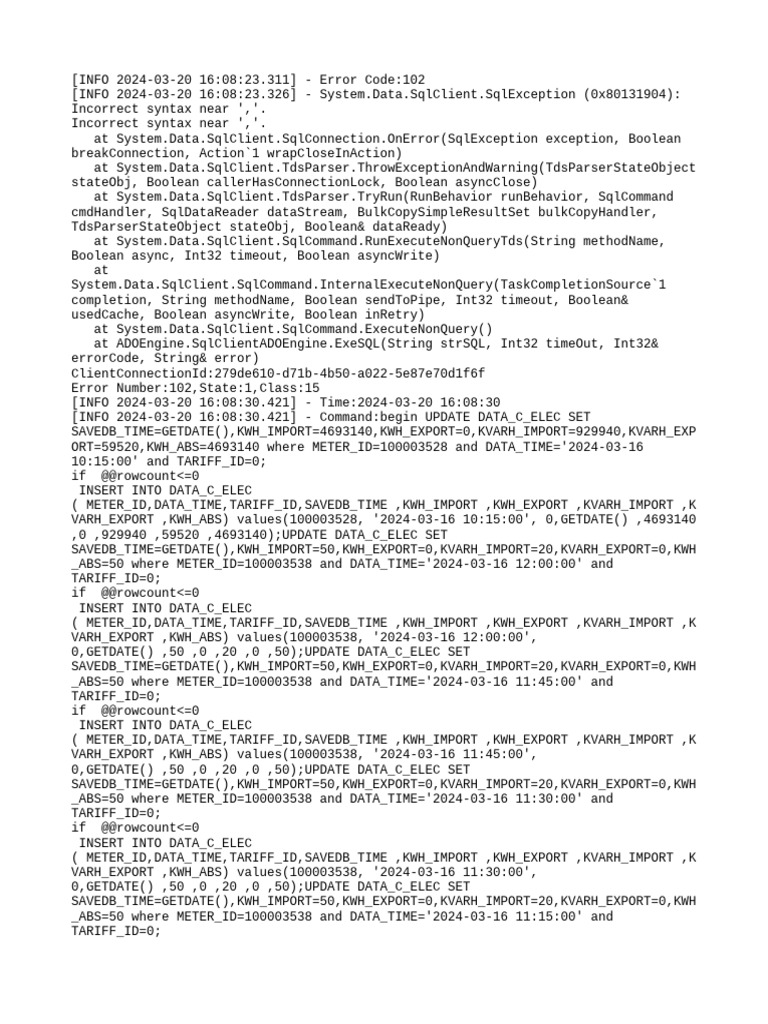 SQL Error Code 102: Syntax Issue | PDF | Boolean Data Type | Computer ...