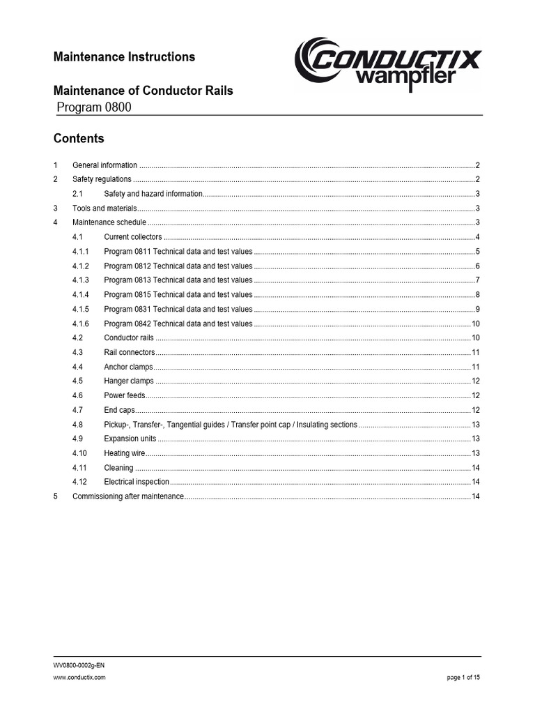 Conductor Rail Maintenance Guide 0800 | PDF | Electrical Connector ...