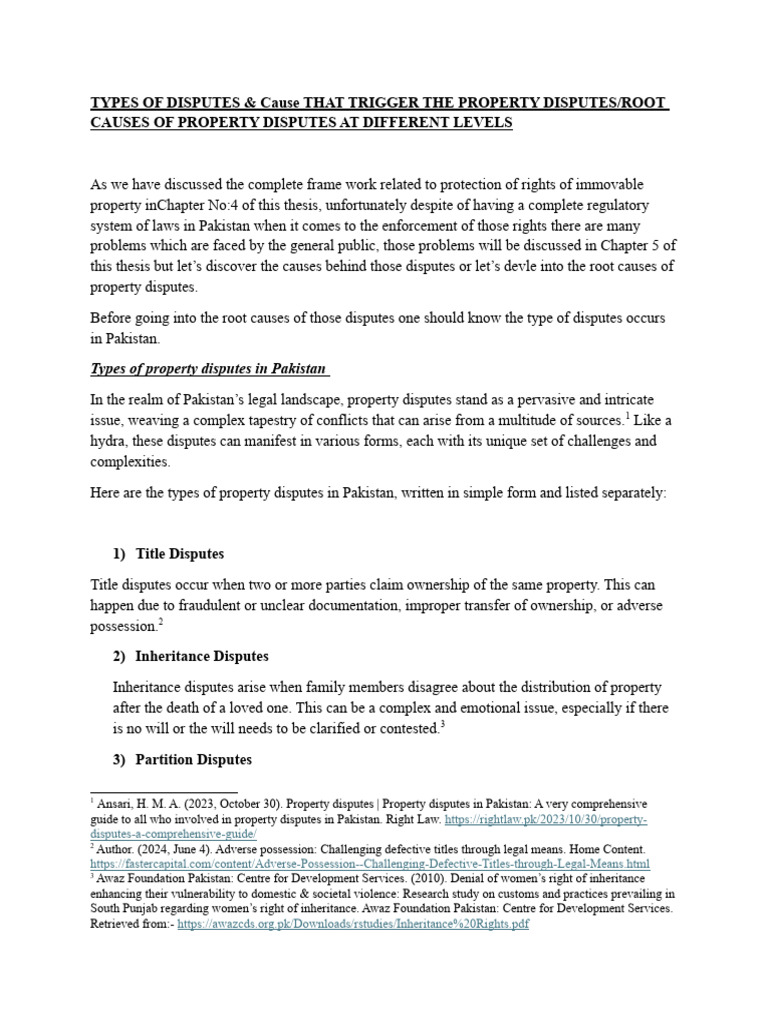 Types of Disputes & Problems That Trigger The Property Disputes Root ...