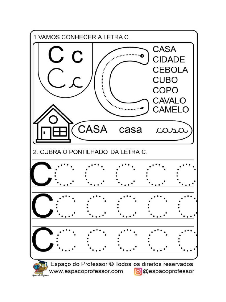 Letra C Maiuscula Pontilhada 2 | PDF