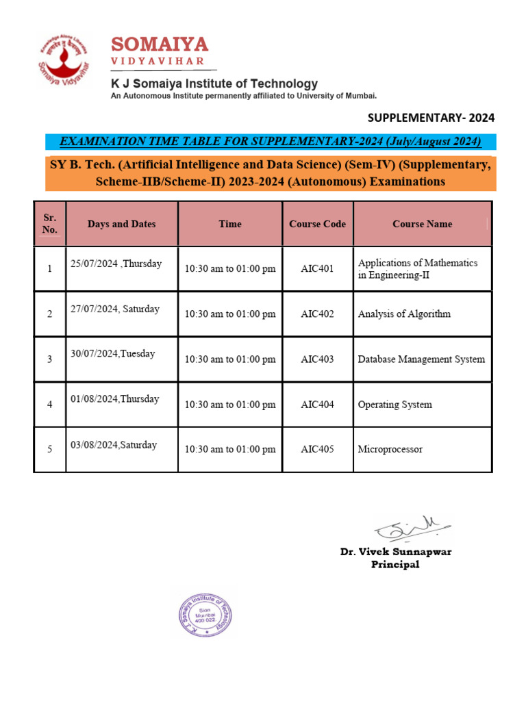 @scheme IIB+&+II+ (Supplementary) ,+Time+Table+SY+B.+Tech.+Sem IV+All ...