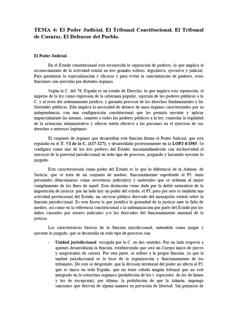 Tema 4 | PDF | Jurisdicción | Judicaturas