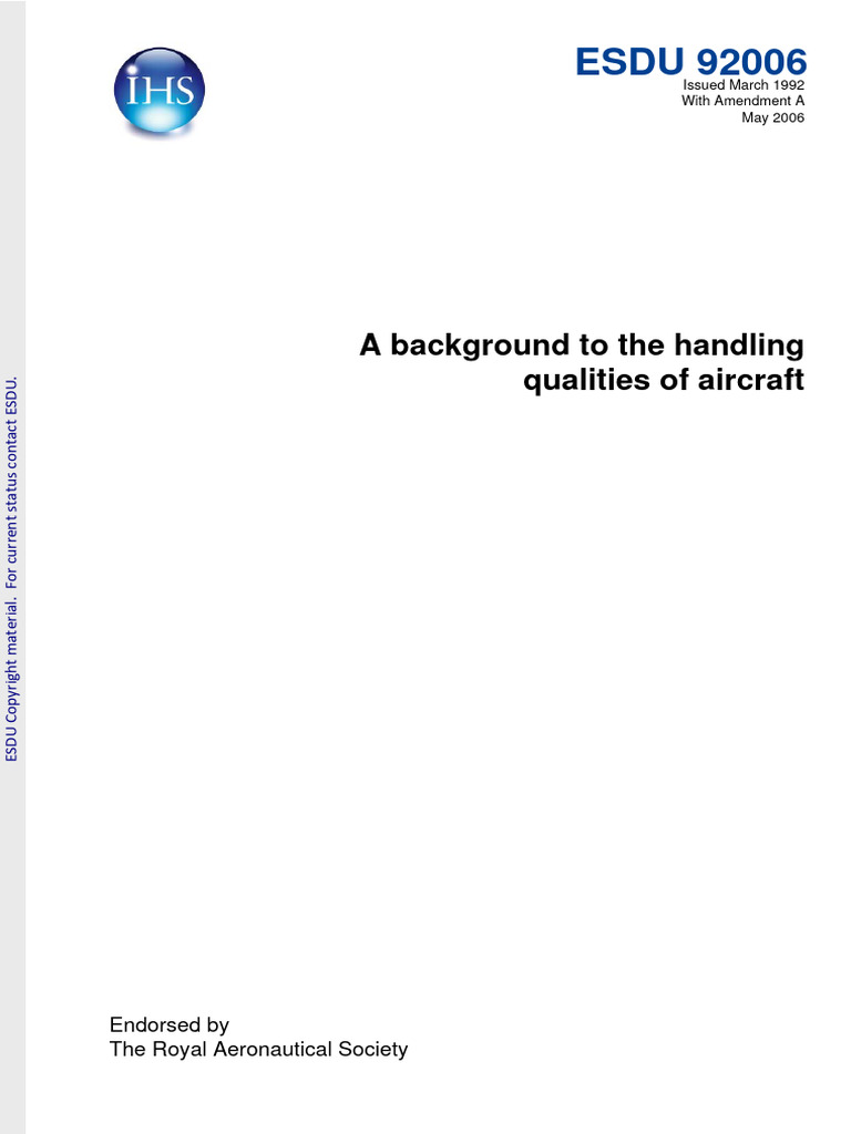 A background to the handling qualities of aircraft (IHS ESDU