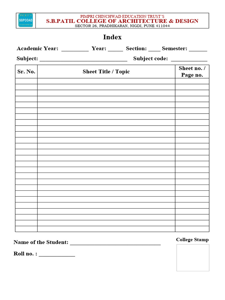 Index For Portfolio | PDF | Business