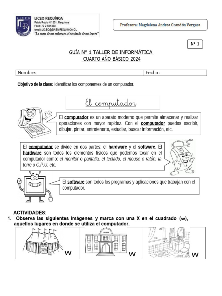 Guia Taller de Informatica | PDF | Hardware de la computadora ...