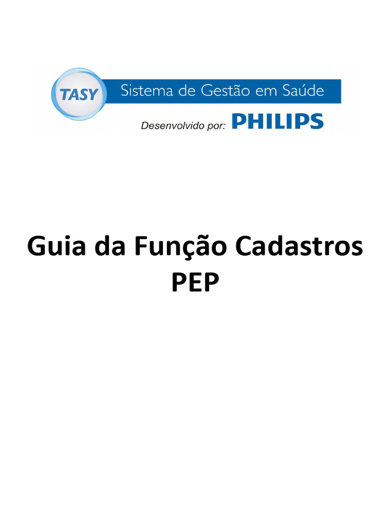 Guia Completo da Função Cadastros PEP | PDF | Prontuário eletrônico ...