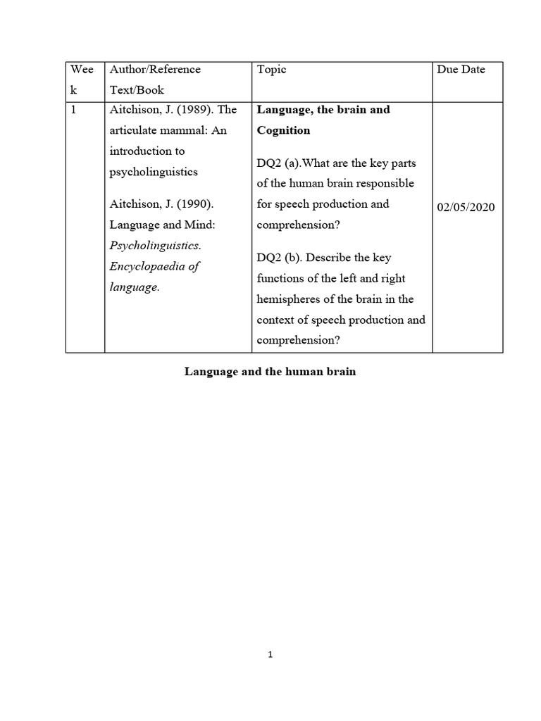 Brain Functions in Language Processing | PDF | Lateralization Of Brain ...