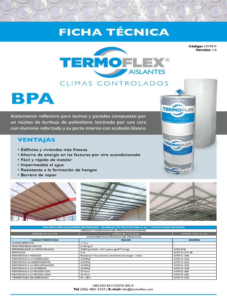 Aislamiento Termoflex: Ficha Técnica | PDF | Aislamiento térmico ...