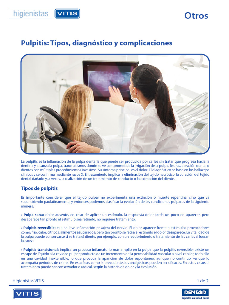 Pulpitis: Tipos, diagnóstico y tratamiento | PDF | Dolor | Enfermedades ...