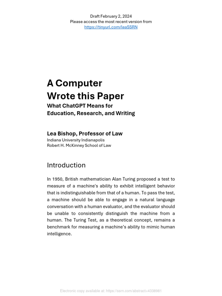 A Computer Wrote This Paper | PDF | Flow (Psychology) | Plagiarism