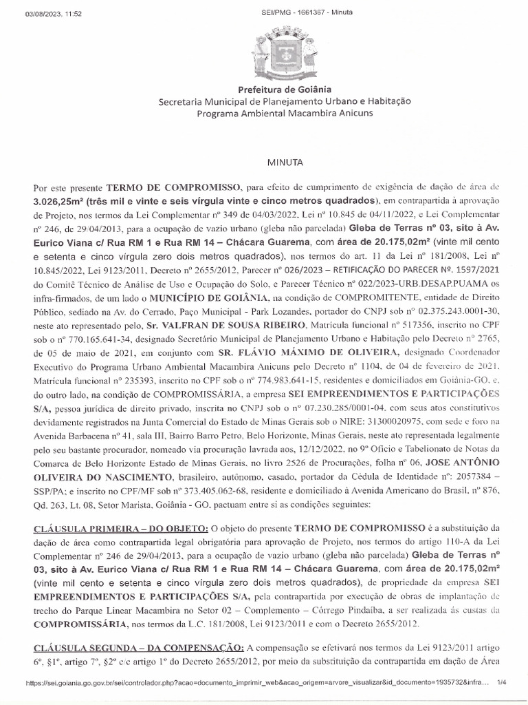 Termo de Compensacao | PDF