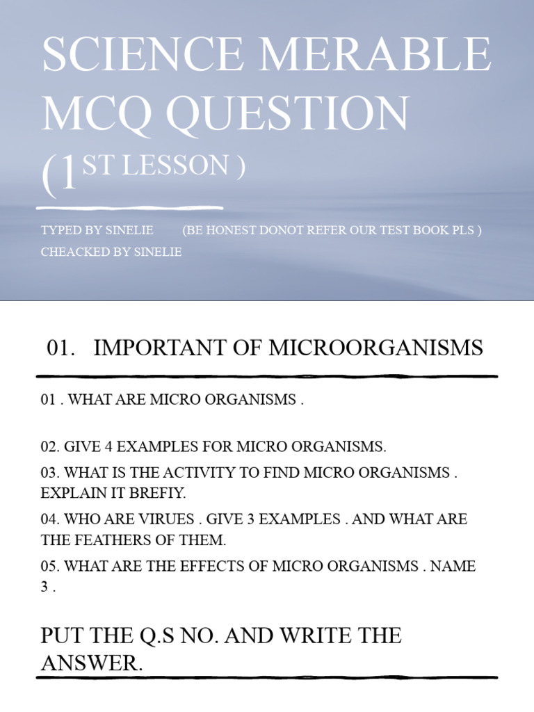 Science Memarable MCQ Questions (1st Lesson) | PDF | Self-Improvement ...