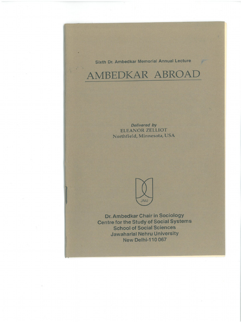 6th Dr Ambedkar Memorial Lecture Eleanor Zelliot Pdf