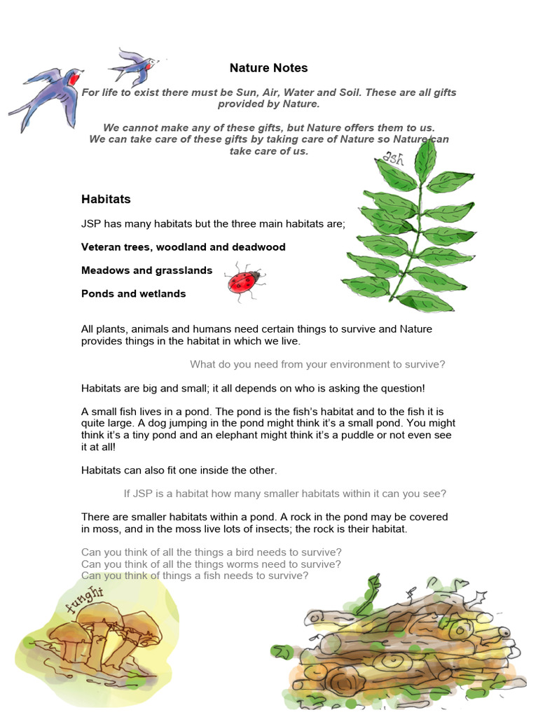 Nature Notes | PDF | Habitat | Plants