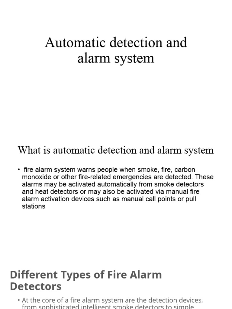 Overview of Automatic Fire Detection Systems | PDF | Security Alarm ...