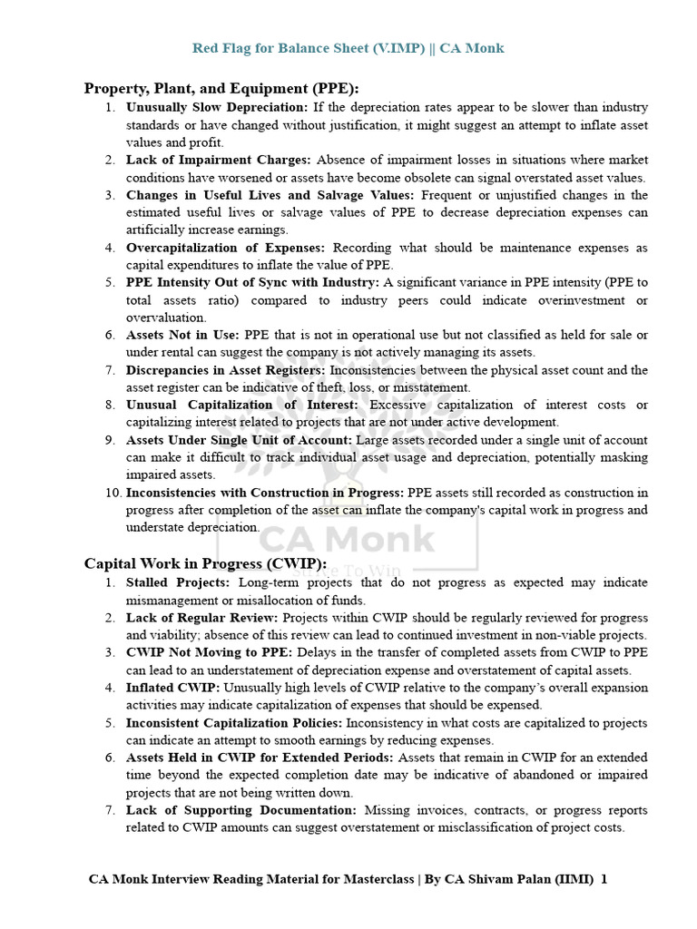 Balance Sheet Red Flags Explained | PDF | Market Liquidity | Cash