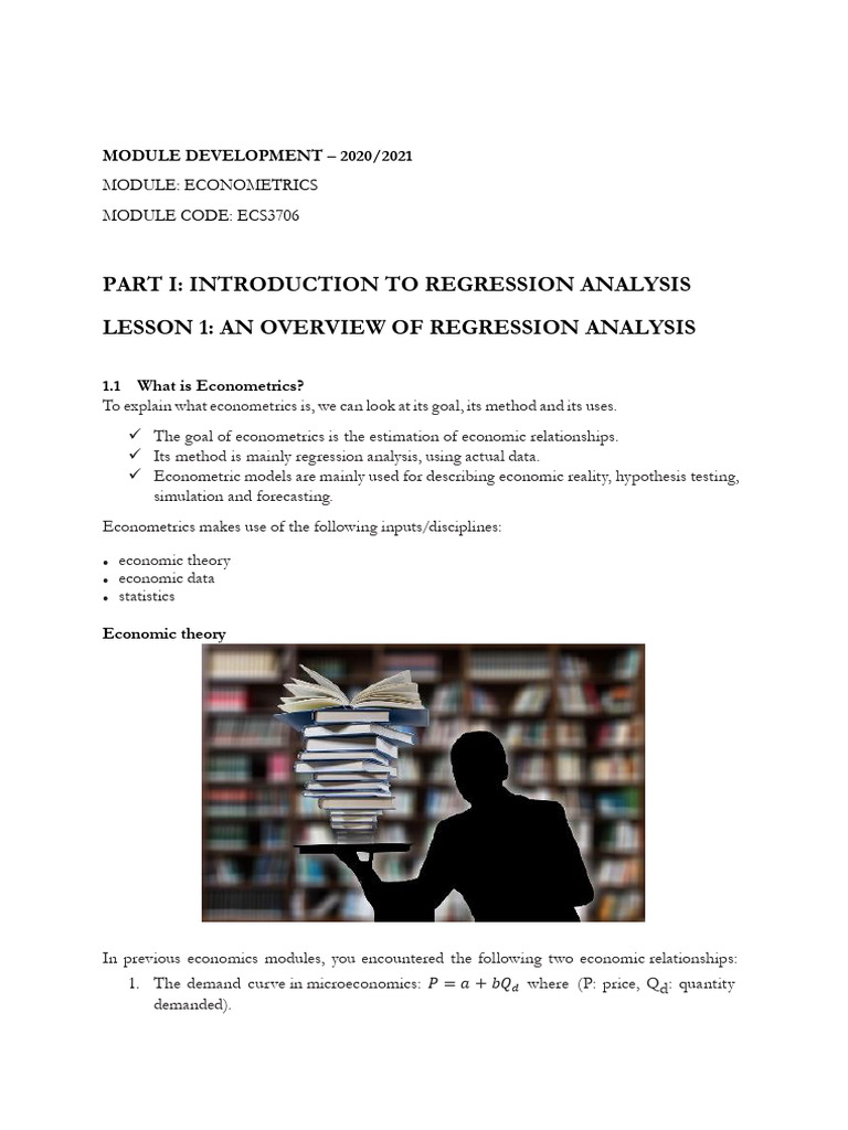 Lesson 1 - An Overview of Regression Analysis | PDF | Econometrics ...