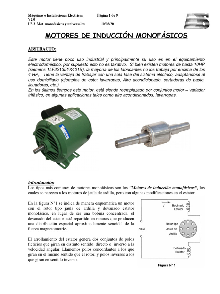 Motores Monofásicos y Universales V2.0 | PDF | Motor eléctrico | Inductor