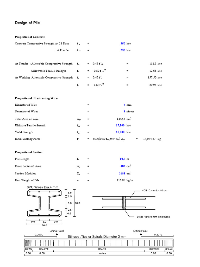 Concrete Pile and Composite Slab Design | PDF | Strength Of Materials ...