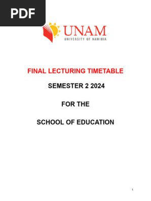 2024 Education 2nd Semester Timetable