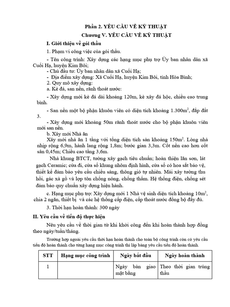 Chuong V - Yeu Cau Ky Thuat | PDF