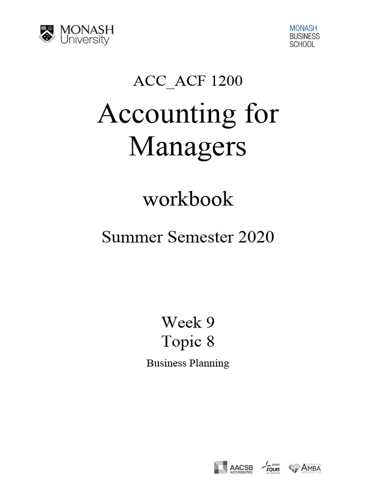 ACF1200 Workbook - Topic 8 - Summer | PDF | Return On Investment ...