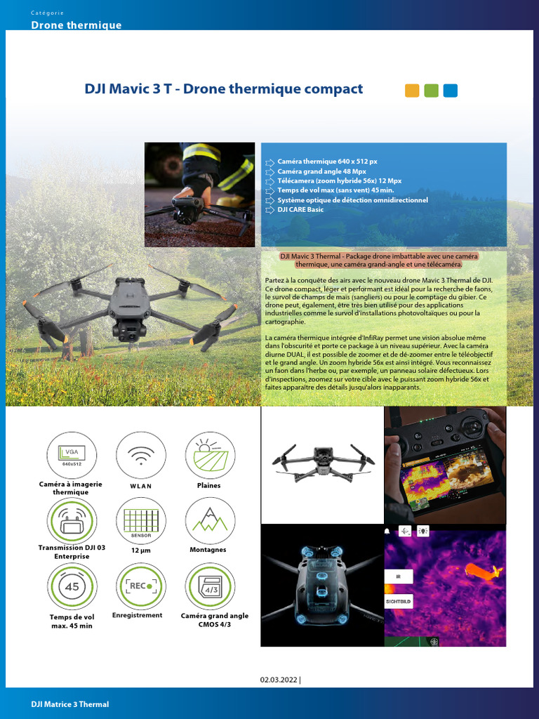 DJI Mavic 3 Thermal : Caractéristiques clés | PDF | Appareils optiques ...