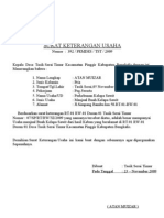 Surat Keterangan Usaha