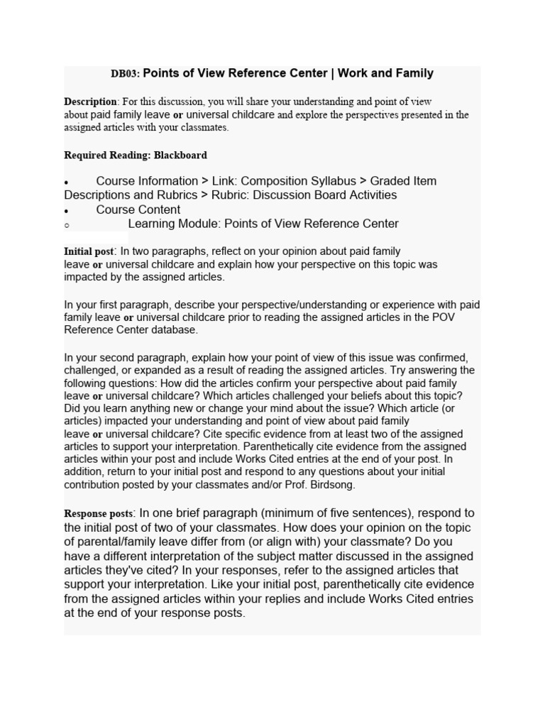 Db03 points of view reference center work and family pdf child