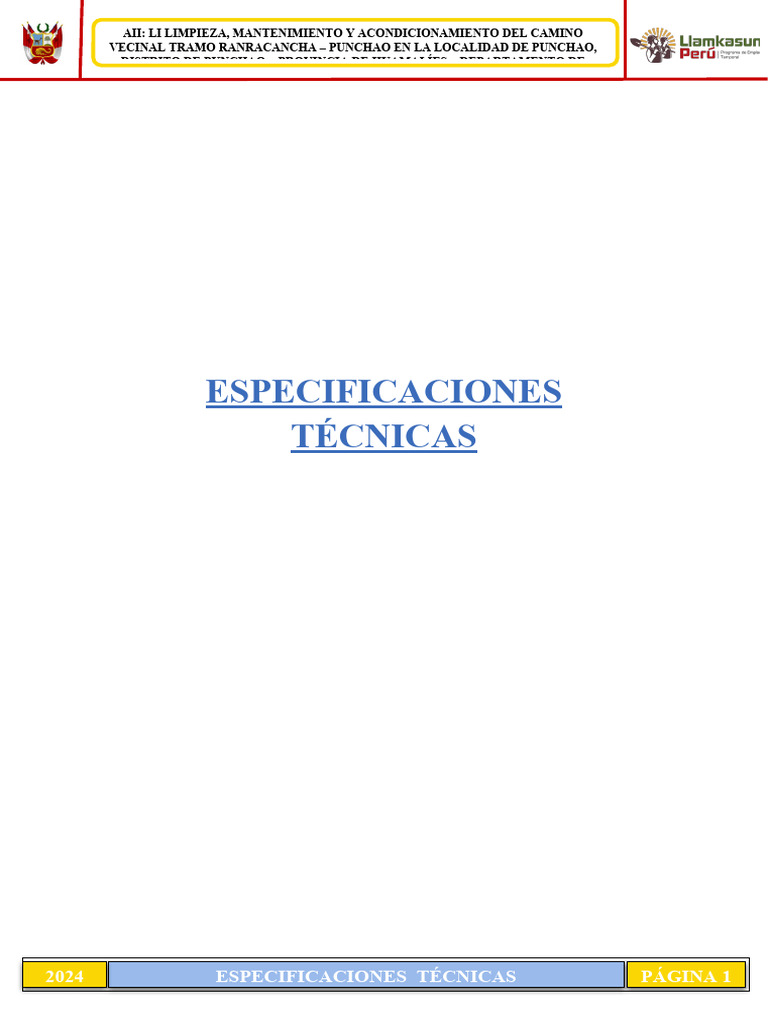 Mantenimiento Camino Vecinal Punchao 2024 | PDF | Agua | Letrina