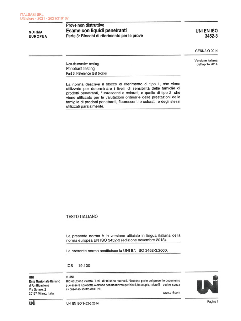 Uni en Iso 3452-3 2014 | PDF