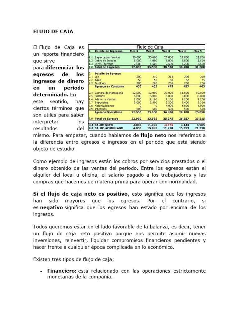 Flujo de Caja | PDF | Flujo de efectivo | Business