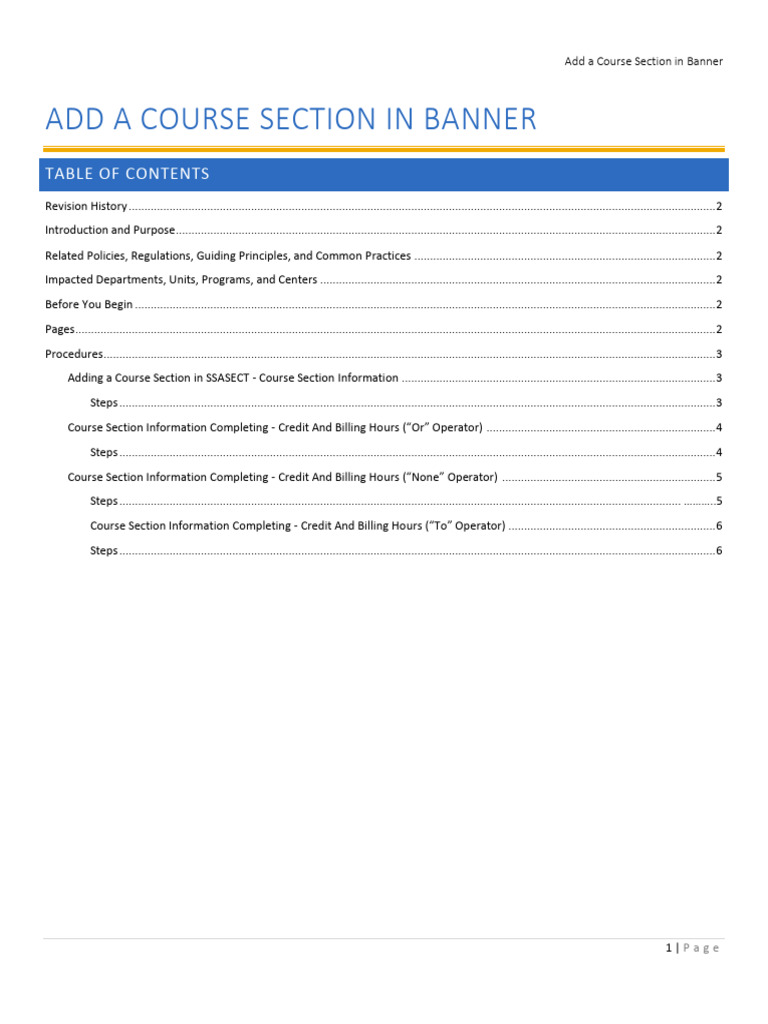 Add A Course Section in Banner | PDF | Course Credit | Computer Science