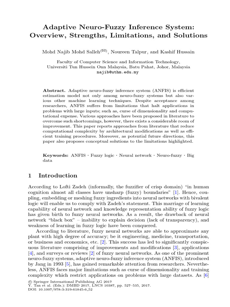 Adaptive Neuro-Fuzzy Inference System Ov | PDF | Applied Mathematics
