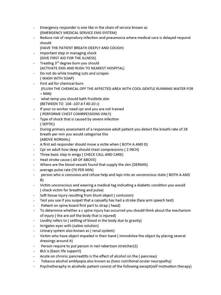 First Aid and Emergency Response Guide | PDF | Cardiopulmonary ...