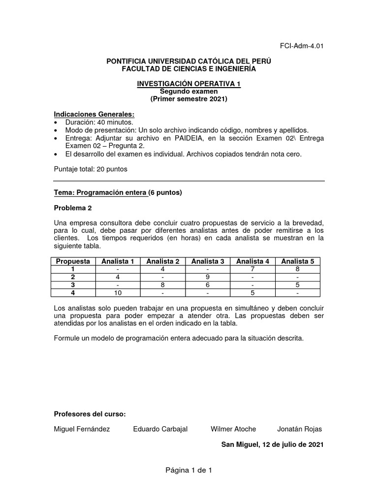 Ex2 IND273 2021-1 Parte 2 (1) | PDF