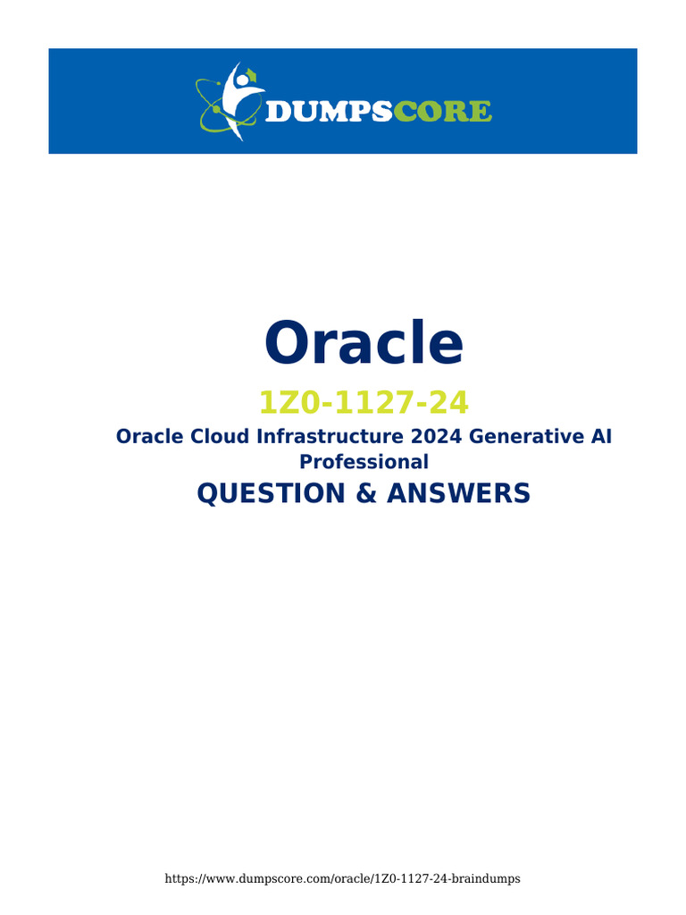 Oracle Cloud Infrastructure 2024 Generative AI Professional